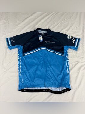 NWT Primal Mens Blue Full Zipper Short Sleeve Ciclyng Jersey 2XL